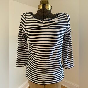 SOLD KATE SPADE Bow Black and White Striped Top